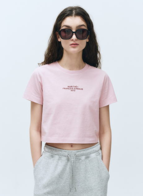 韓國 Marithe Francois Girbaud Women's LETTERING CROP T-SHIRT【MF497】