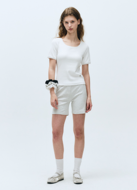 韓國 Marithe Francois Girbaud Women's LACE DETAIL T-SHIRTS【MF565】