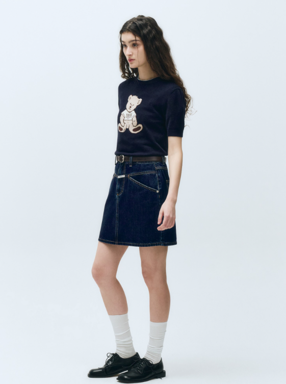 韓國 Marithe Francois Girbaud W DOODLE BEAR HALF KNIT【MF438】