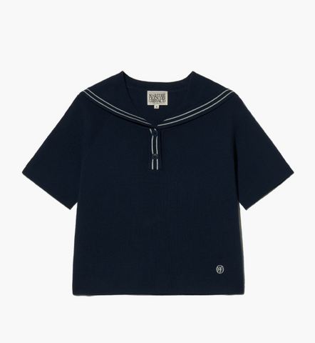 韓國 Marithe Francois Girbaud Women's MARINE SAILOR HALF KNIT【MF477】
