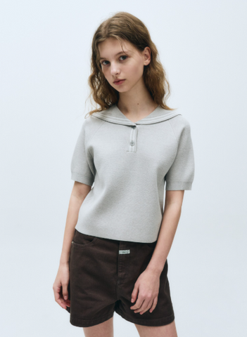 韓國 Marithe Francois Girbaud Women's MARINE SAILOR HALF KNIT【MF477】