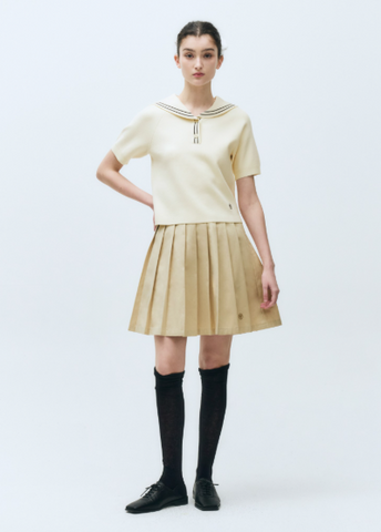 韓國 Marithe Francois Girbaud Women's MARINE SAILOR HALF KNIT【MF477】