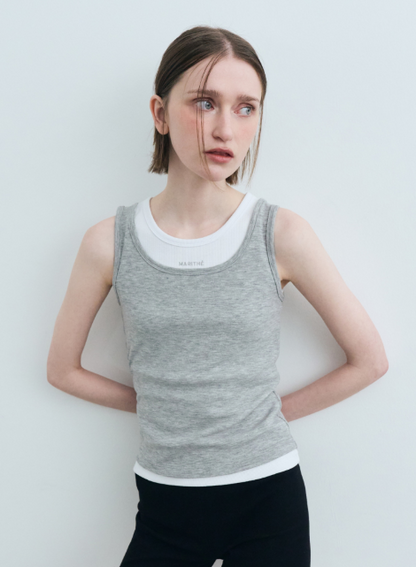 韓國 Marithe Francois Girbaud W LAYERED SLEEVELESS【MF589】