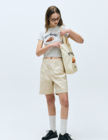 韓國 Marithe Francois Girbaud Women's SLIM FIT BREAD GRAHPIC CROP T-SHIRT【MF490】