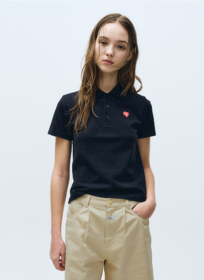 韓國 Marithe Francois Girbaud HEART WAPPEN COLLAR PK T-SHIRT【MF488】