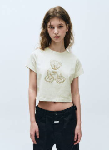 韓國 Marithe Francois Girbaud Bear Crop T-Shirt【MF508】
