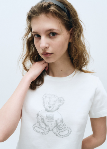 韓國 Marithe Francois Girbaud Bear Crop T-Shirt【MF508】