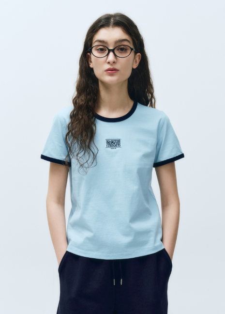 韓國 Marithe Francois Girbaud CLASSIC LOGO RINGER T-SHIRT【MF470】