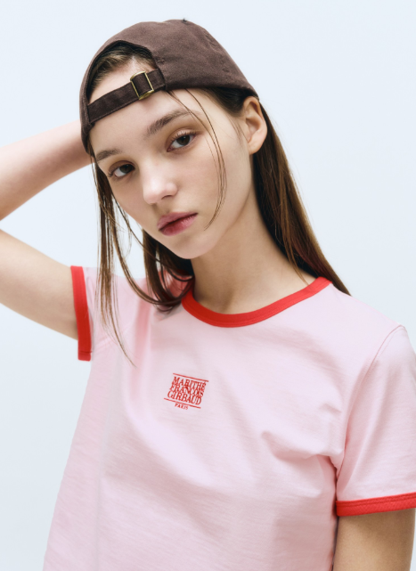韓國 Marithe Francois Girbaud CLASSIC LOGO RINGER T-SHIRT【MF470】