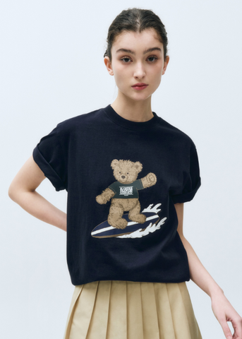 韓國 Marithe Francois Girbaud DOODLE BEAR TSHIRT【MF485】