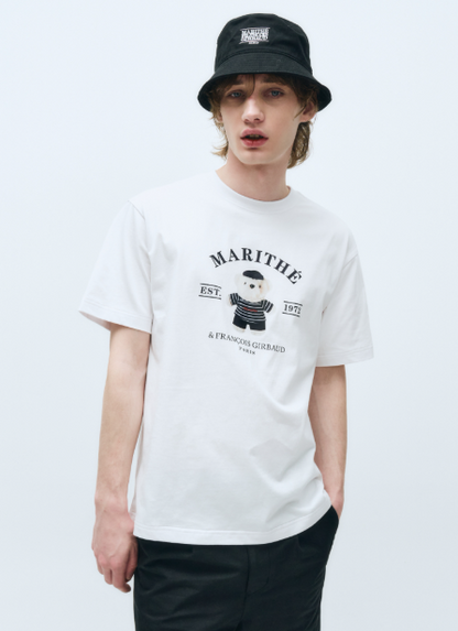 韓國 Marithe Francois Girbaud DOODLE BEAR IMAGE GRAPHIC TSHIRT【MF484】