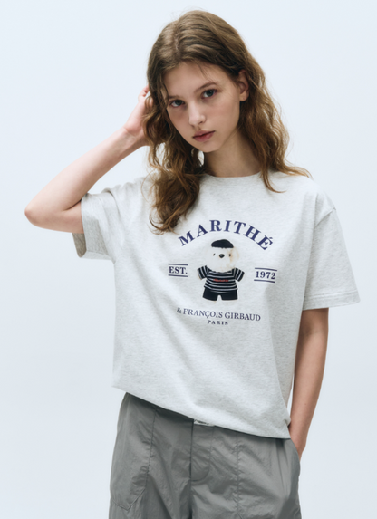 韓國 Marithe Francois Girbaud DOODLE BEAR IMAGE GRAPHIC TSHIRT【MF484】