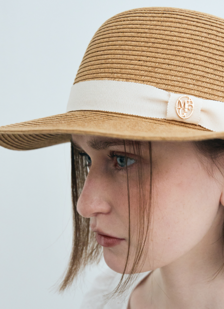 韓國 Marithe Francois Girbaud Women's CIRCLE LOGO RAFFIA HAT【MF584】