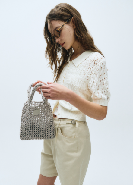 韓國 Marithe Francois Girbaud Mini cutout tote logo bag【MF493】