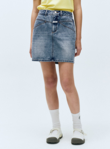 韓國 Marithe Francois Girbaud Women's STRAIGHT DENIM MINI SKIRT【MF483】