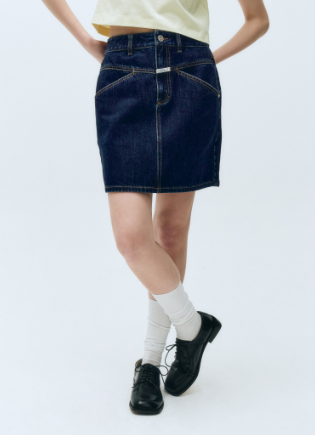 韓國 Marithe Francois Girbaud Women's STRAIGHT DENIM MINI SKIRT【MF483】
