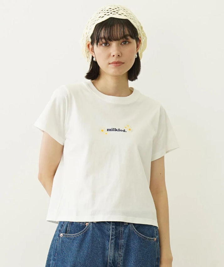 日本直送 MILKFED DAISY AND LOGO COMPACT S/S TEE【SJ029】