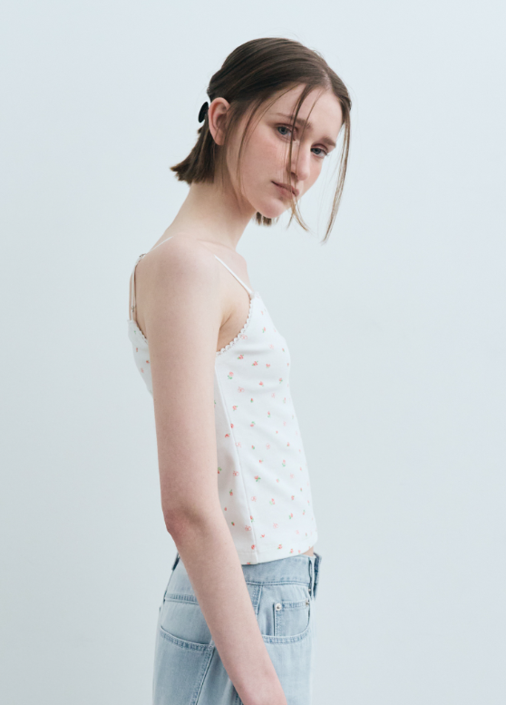 韓國 Marithe Francois Girbaud W FLOWER CROP SLEEVELESS TEE【MF594】