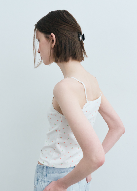 韓國 Marithe Francois Girbaud W FLOWER CROP SLEEVELESS TEE【MF594】