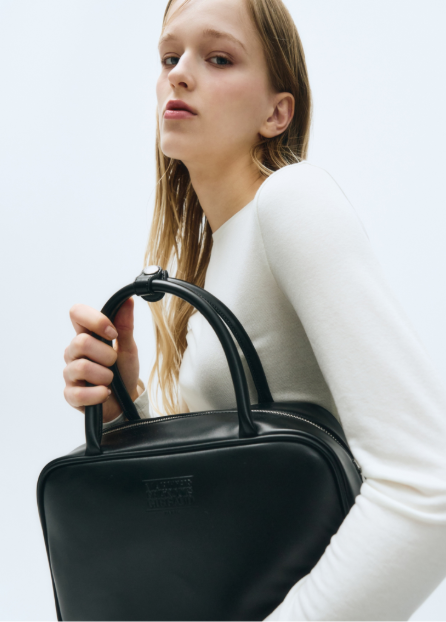 韓國 Marithe Francois Girbaud CLASSIC LOGO SQAURE TOTE BAG【MF417】
