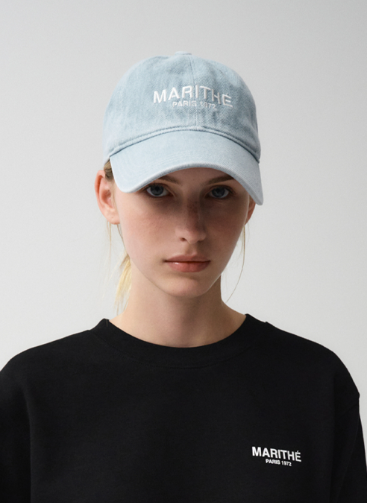 韓國 Marithe Francois Girbaud DENIM WASHING LOGO BALL CAP 【MF055】