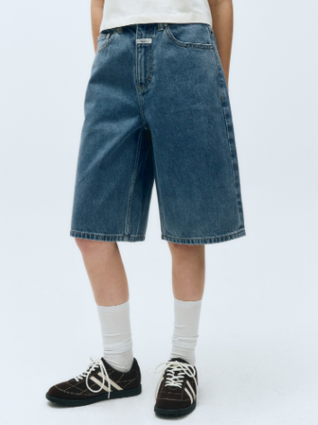 韓國 Marithe Francois Girbaud W LONG BERMUDA DENIM PANTS【MF597】