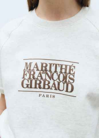 韓國 Marithe Francois Girbaud Women's CLASSIC LOGO HALF SWEATSHIRT【MF473】