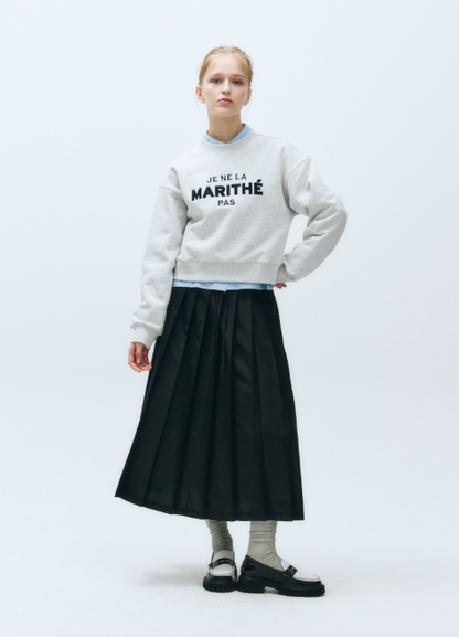 韓國 Marithe Francois Girbaud W APPLIQUE LOGO CROP SWEATSHIRT【MF325】