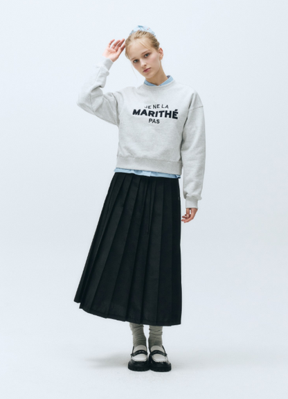 韓國 Marithe Francois Girbaud W APPLIQUE LOGO CROP SWEATSHIRT【MF325】