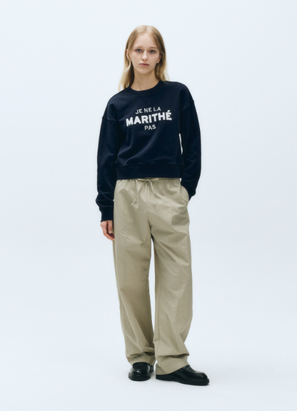 韓國 Marithe Francois Girbaud W APPLIQUE LOGO CROP SWEATSHIRT【MF325】
