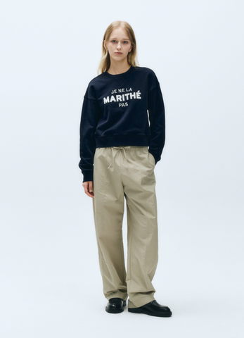 韓國 Marithe Francois Girbaud W APPLIQUE LOGO CROP SWEATSHIRT【MF325】