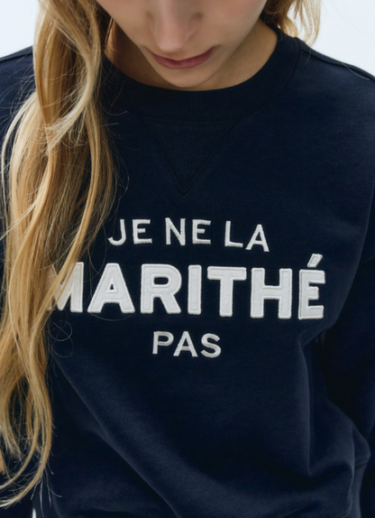 韓國 Marithe Francois Girbaud W APPLIQUE LOGO CROP SWEATSHIRT【MF325】