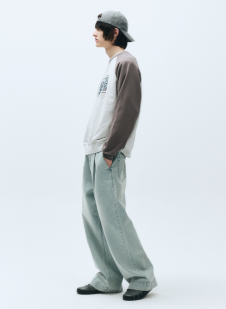 韓國 Marithe Francois Girbaud CLASSIC LOGO COLOR BLOCK RAGLAN SWEATSHIRT 【MF298】