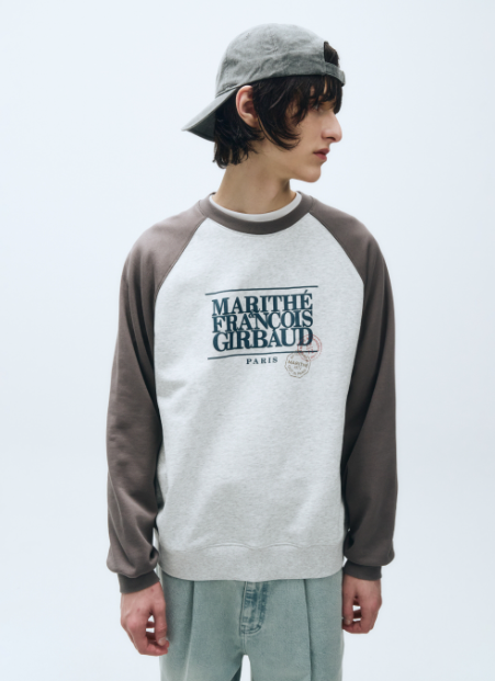 韓國 Marithe Francois Girbaud CLASSIC LOGO COLOR BLOCK RAGLAN SWEATSHIRT 【MF298】