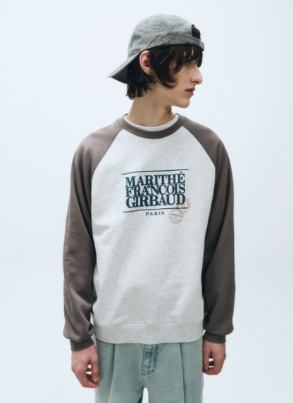 韓國 Marithe Francois Girbaud CLASSIC LOGO COLOR BLOCK RAGLAN SWEATSHIRT 【MF298】