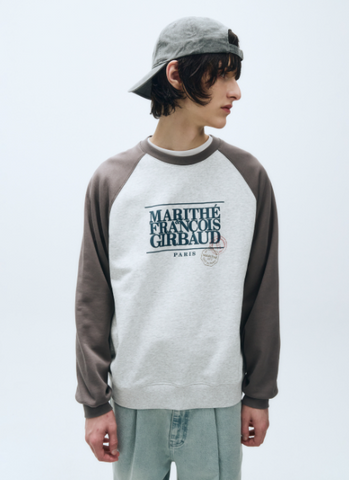 韓國 Marithe Francois Girbaud CLASSIC LOGO COLOR BLOCK RAGLAN SWEATSHIRT 【MF298】