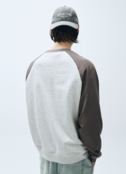 韓國 Marithe Francois Girbaud CLASSIC LOGO COLOR BLOCK RAGLAN SWEATSHIRT 【MF298】