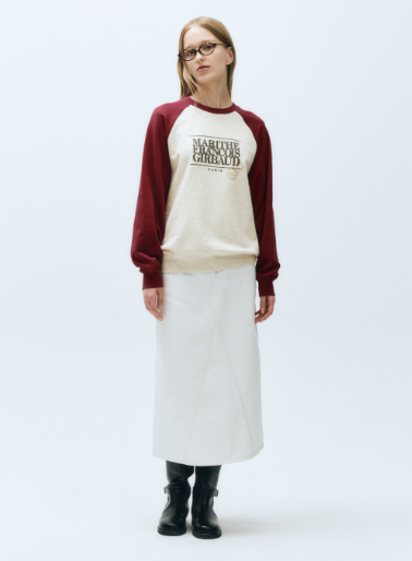 韓國 Marithe Francois Girbaud CLASSIC LOGO COLOR BLOCK RAGLAN SWEATSHIRT 【MF298】