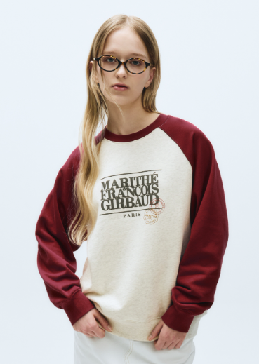 韓國 Marithe Francois Girbaud CLASSIC LOGO COLOR BLOCK RAGLAN SWEATSHIRT 【MF298】