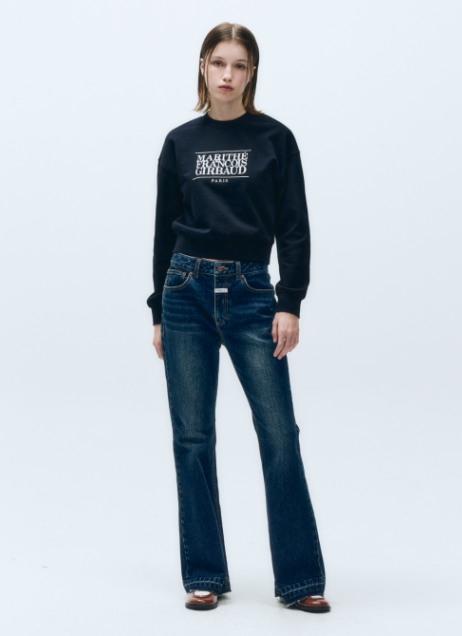 韓國 Marithe Francois Girbaud W CLASSIC LOGO CROP SWEATSHIRT【MF323】