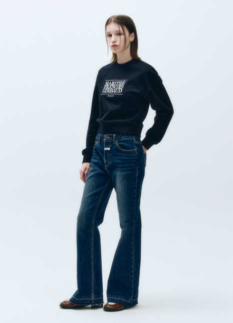 韓國 Marithe Francois Girbaud W CLASSIC LOGO CROP SWEATSHIRT【MF323】