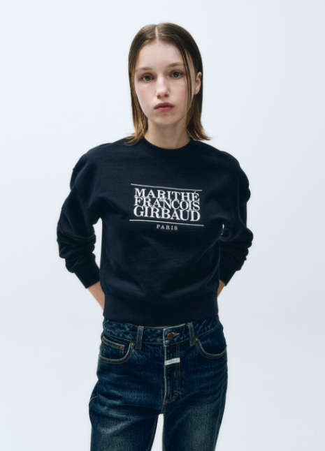 韓國 Marithe Francois Girbaud W CLASSIC LOGO CROP SWEATSHIRT【MF323】