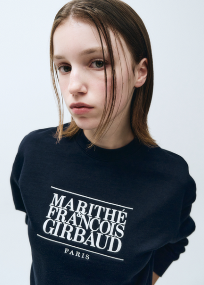 韓國 Marithe Francois Girbaud W CLASSIC LOGO CROP SWEATSHIRT【MF323】