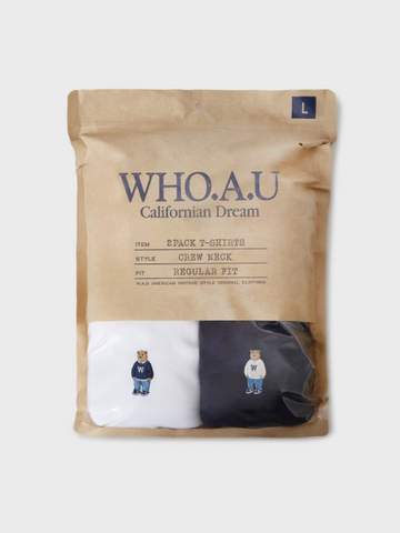 韓國 Who.A.U (2PACK)Steve PQ Collar T-shirt【WA175】