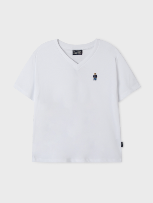 韓國 Who.A.U Steve V-neck Short Sleeve T-shirt【WA173】