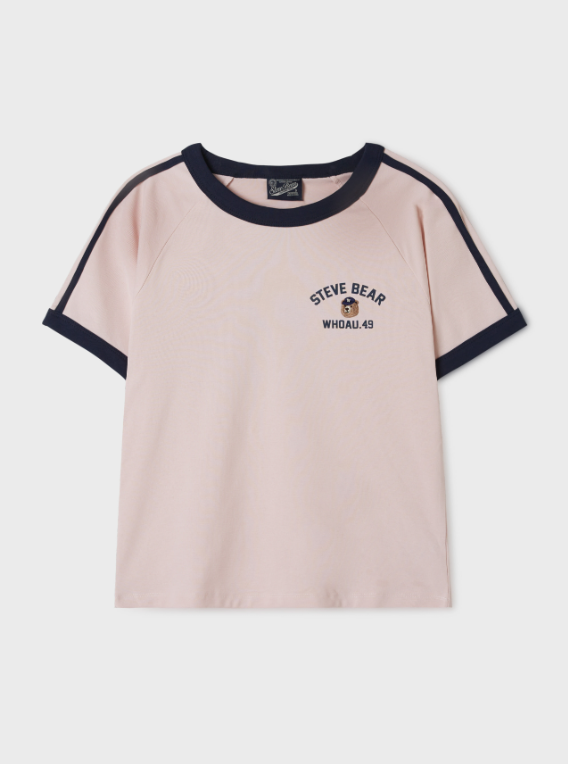韓國 Who.A.U Steve Track Line Ringer T-shirt【WA172】