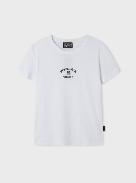韓國 Who.A.U Steve Embroidery ShortSleeve T-shirt【WA171】