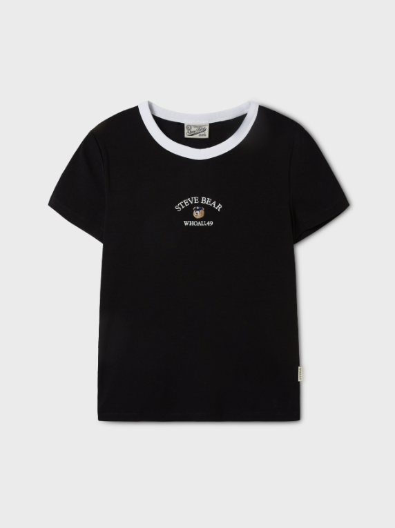 韓國 Who.A.U Steve Embroidery ShortSleeve T-shirt【WA171】