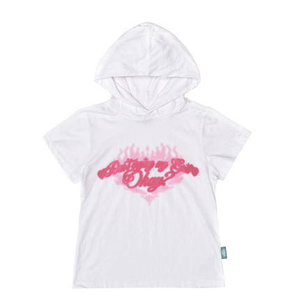 韓國 Video Jockey Burning Heart Hoodie T-Shirt【VJ074】