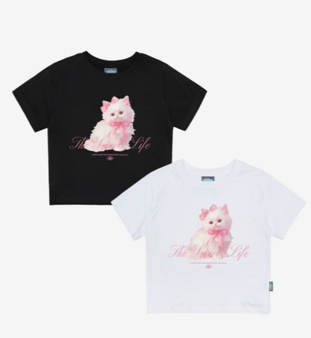 韓國 Video Jockey Sweet Cat Crop T-Shirt【VJ069】